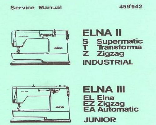 Elna Supermatic-Transforma Sewing Machine Spare Parts Manual